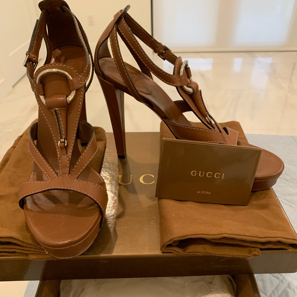 Gucci Sandal Heels-Brown
